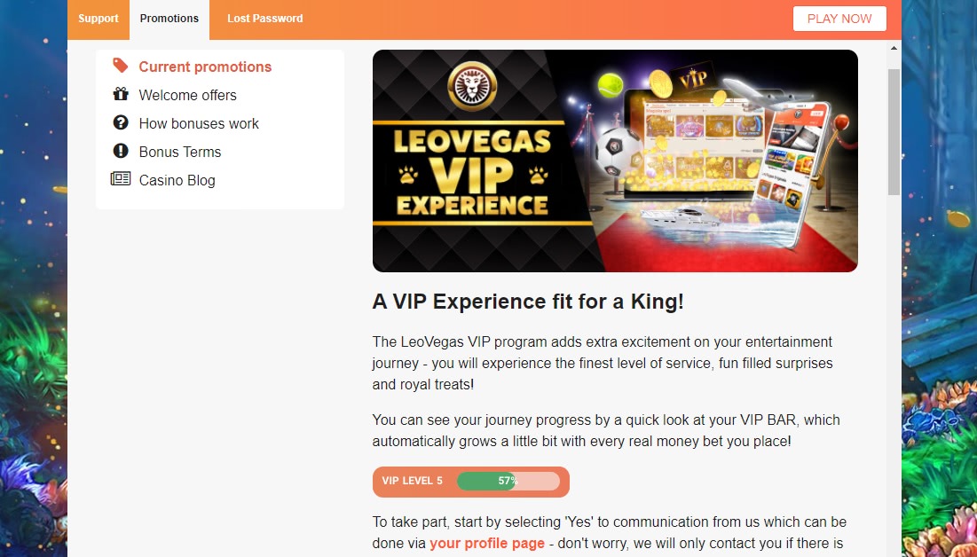 leovegas vip experience